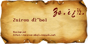 Zsiros Ábel névjegykártya
